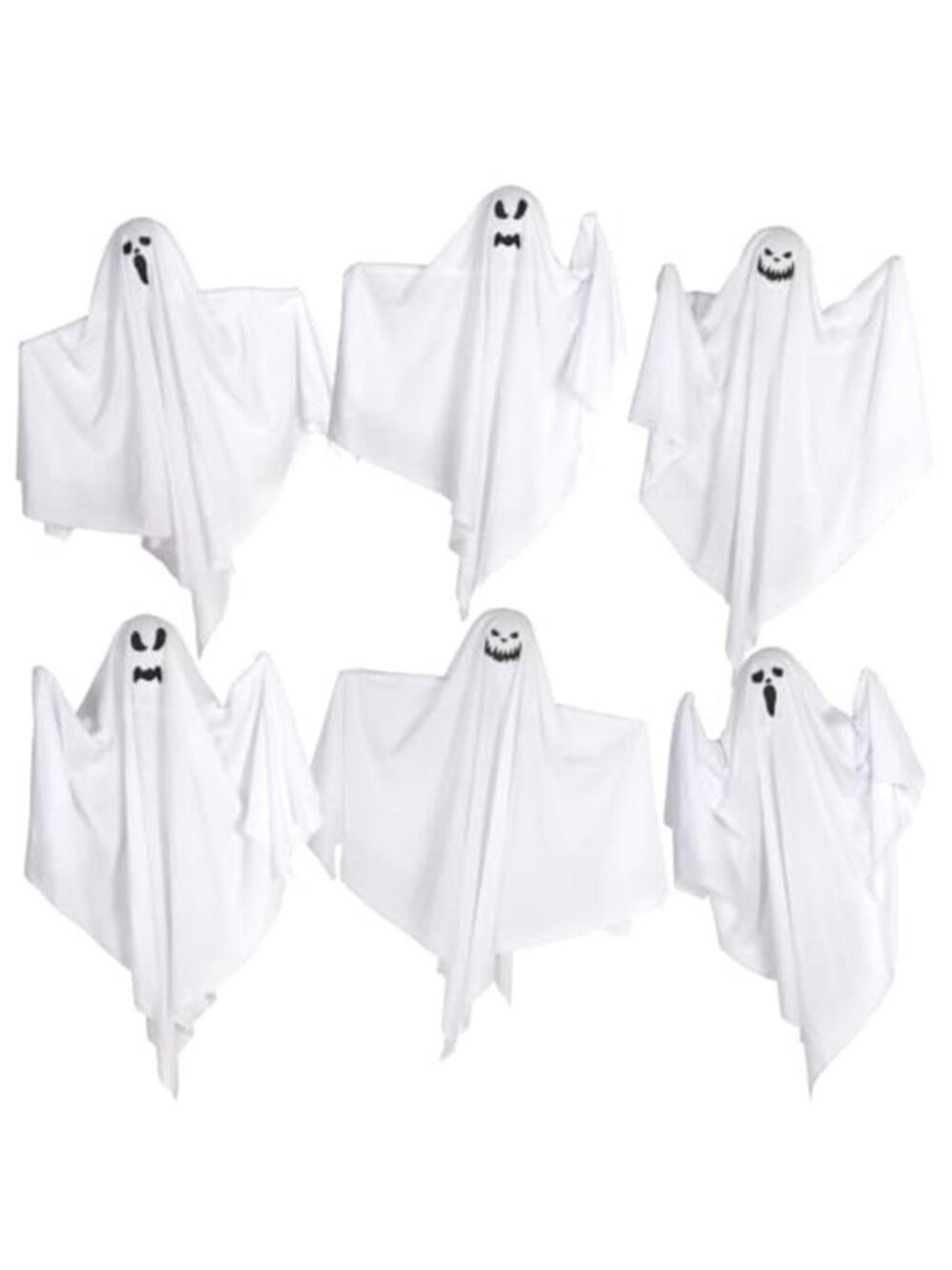 6 Pack Halloween Hanging Tree Ghosts, 27.6 Inch Flying Ghost Decorations